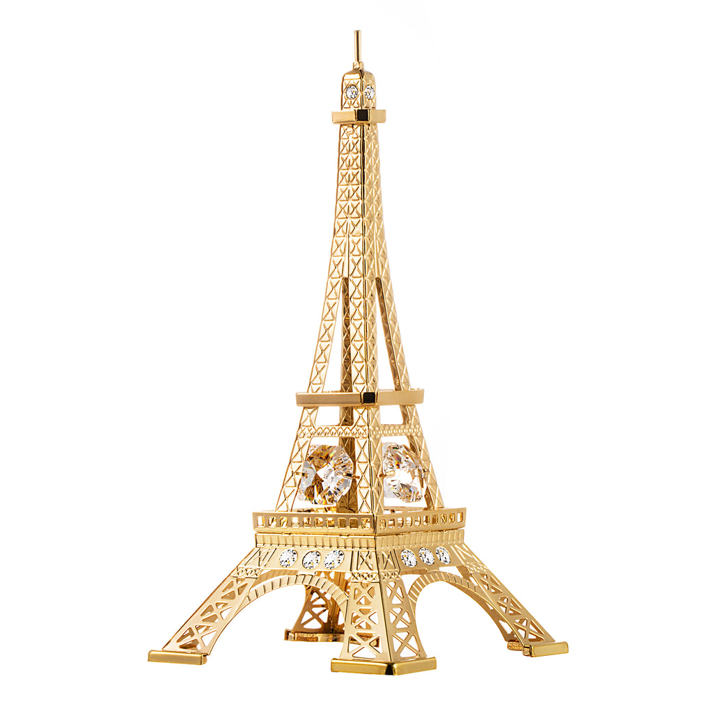 24K gold plated Eiffel Tower with Swarovski crystal element - Breathtaking Gift
