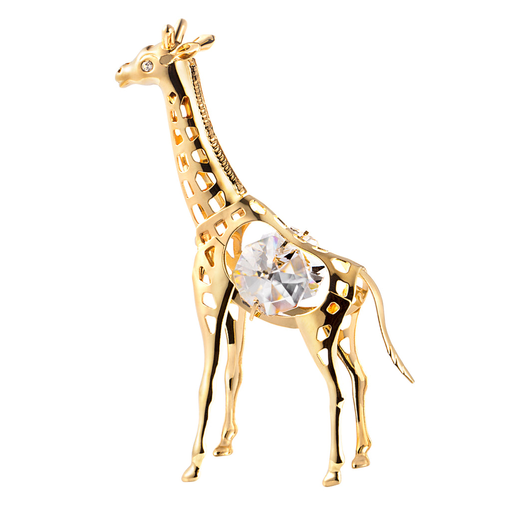 24K gold plated baby giraffe with Swarovski crystal element - Breathtaking Gift