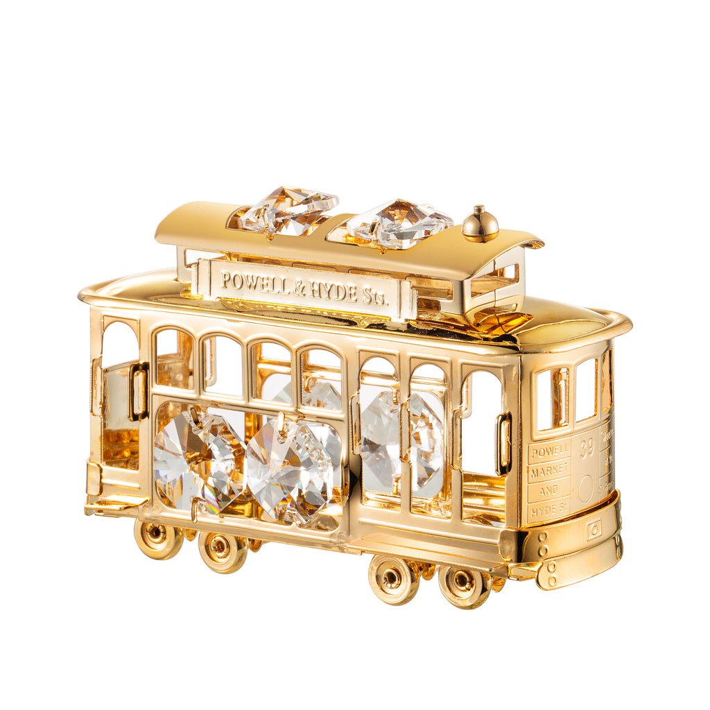 24K gold plated cable car with Swarovski crystal element - Breathtaking Gift