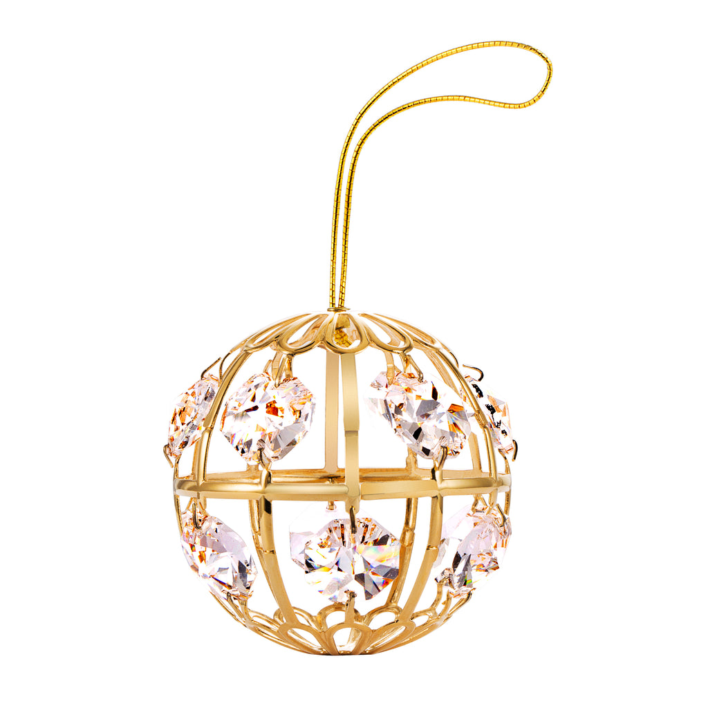 24K gold plated crystal ball with Swarovski crystal element - Breathtaking Gift