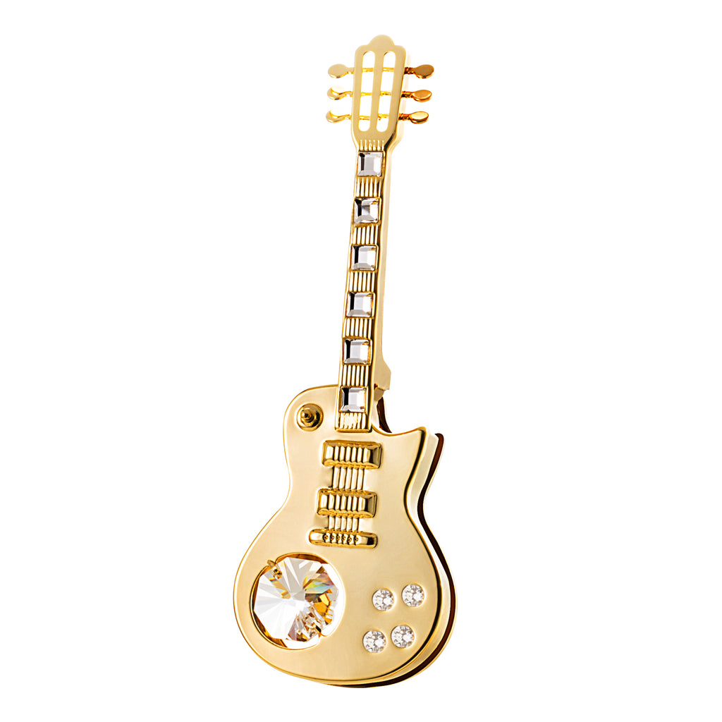 24K gold plated guitar with Swarovski crystal element - Breathtaking Gift