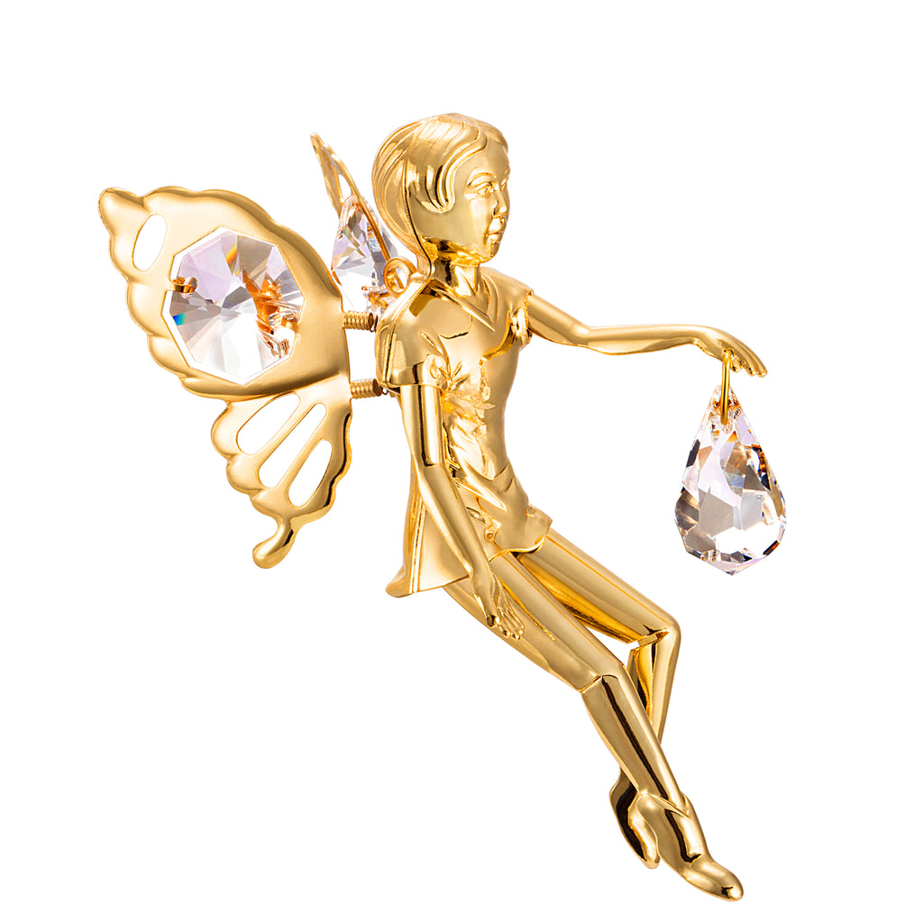 24K gold plated fairy with Swarovski crystal element - Breathtaking Gift