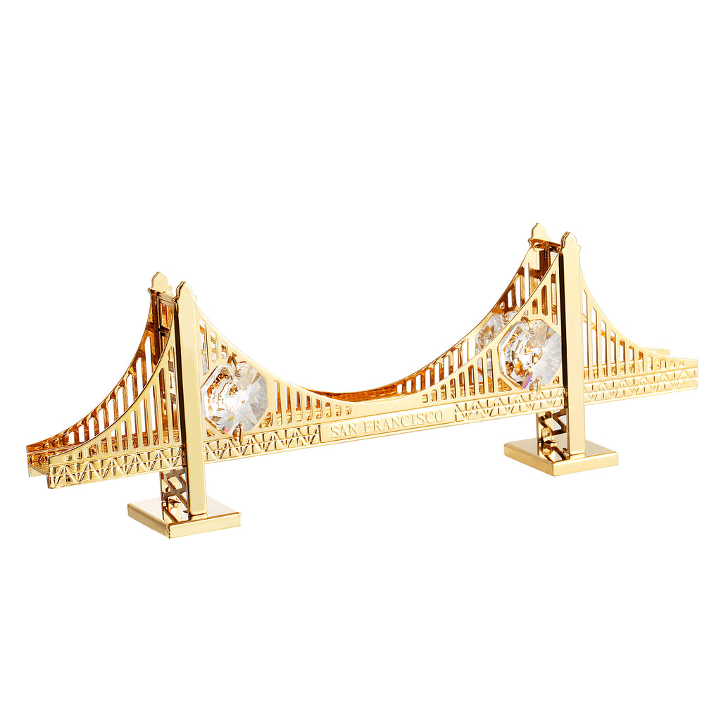24K gold plated Golden Gate Bridge with Swarovski crystal element - Breathtaking Gift