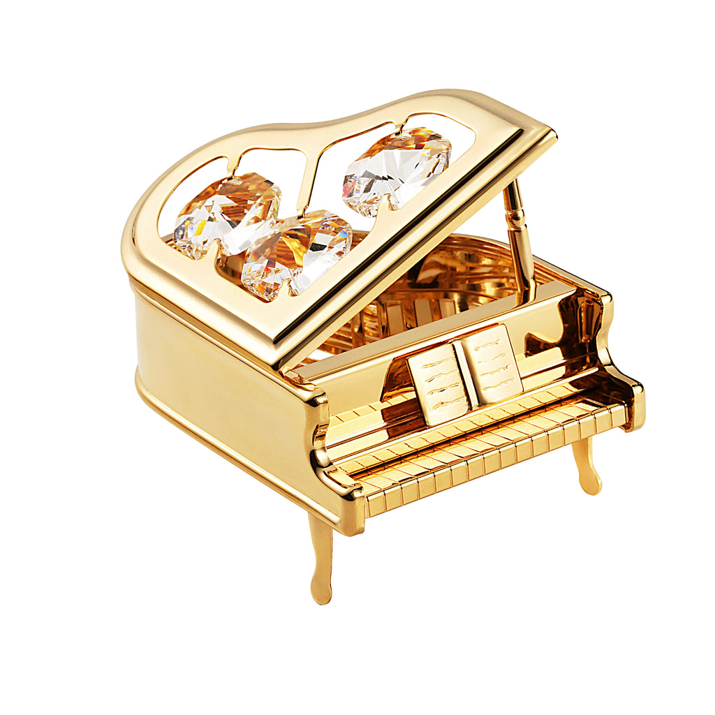 24K gold plated grand piano with Swarovski crystal element - Breathtaking Gift