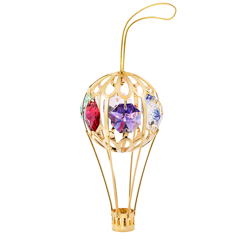 24K gold plated hot air balloon with Swarovski crystal elements - Breathtaking Gift