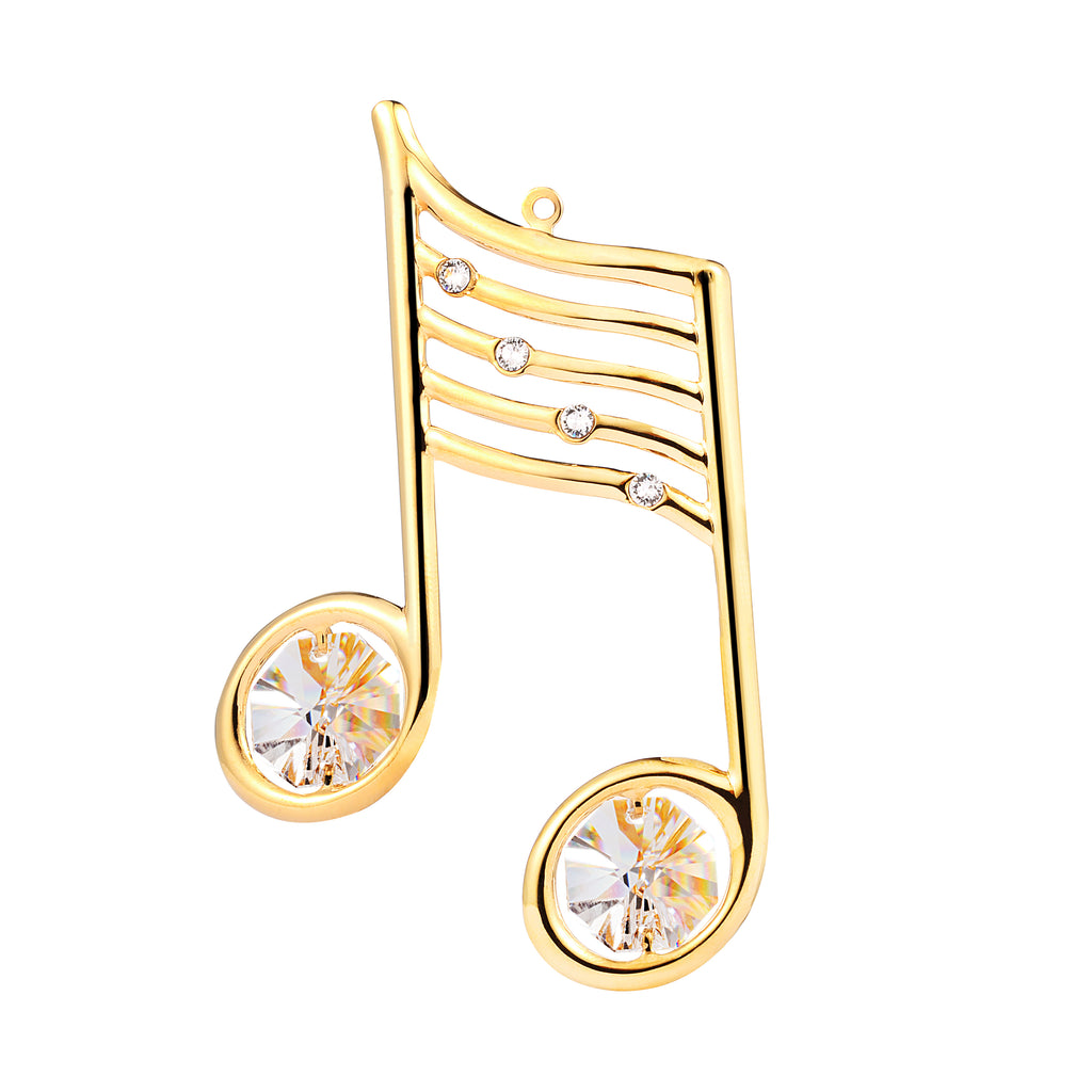 24K gold plated music note with Swarovski crystal element - Breathtaking Gift