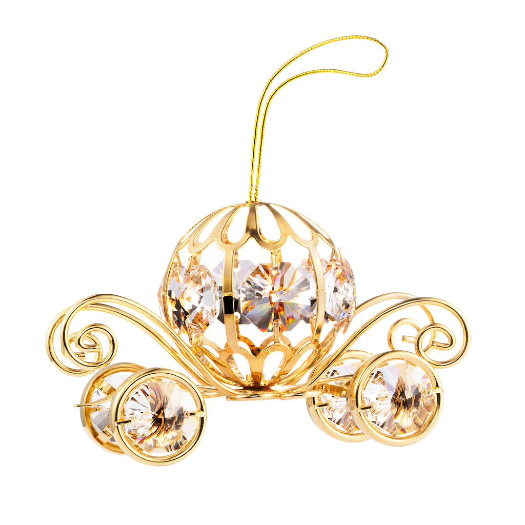24K gold plated pumpkin coach with Swarovski crystal element - Breathtaking Gift