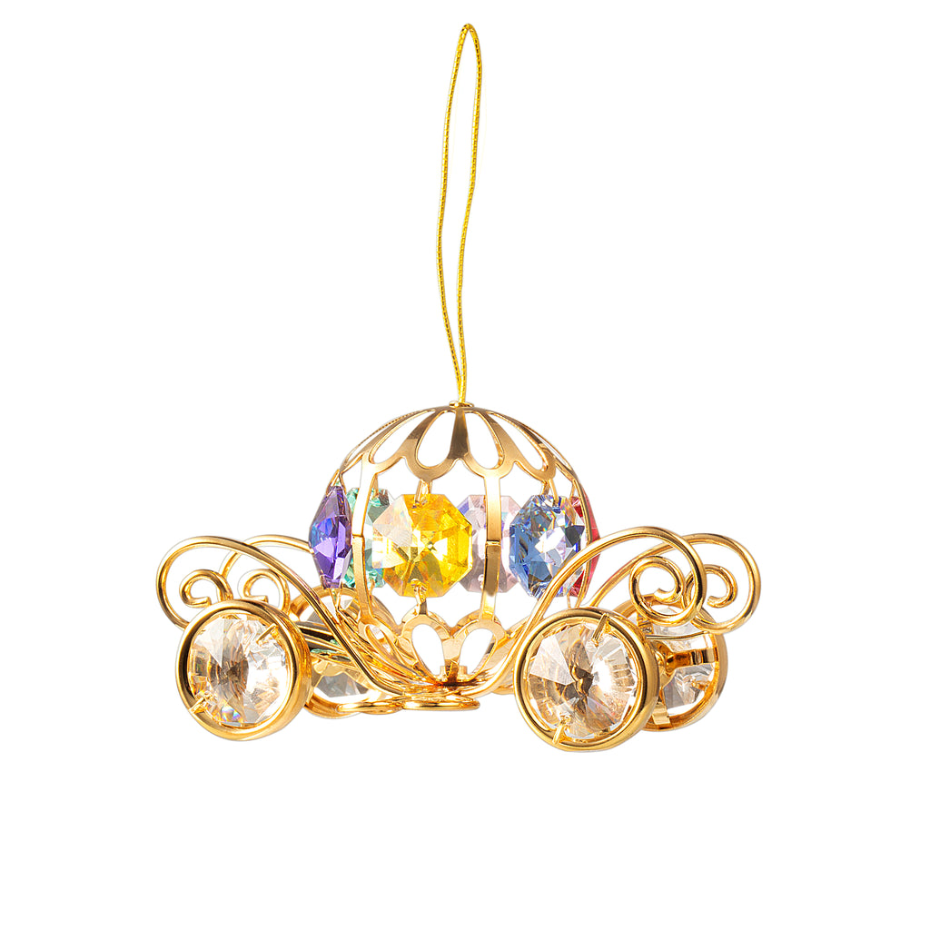 24K gold plated pumpkin coach with Swarovski crystal element - Breathtaking Gift