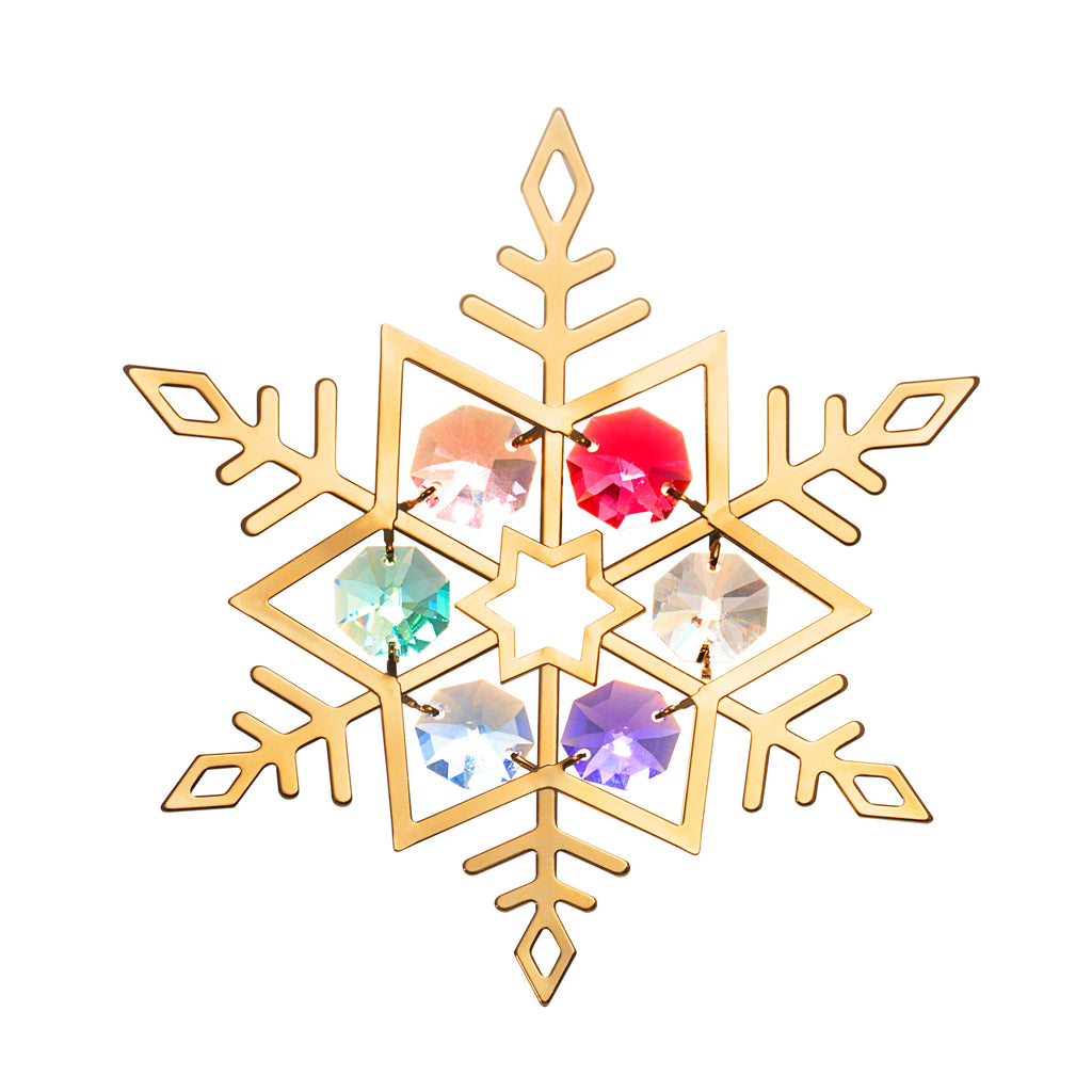 24K gold plated snowflake ornament with Swarovski crystal element - Breathtaking Gift