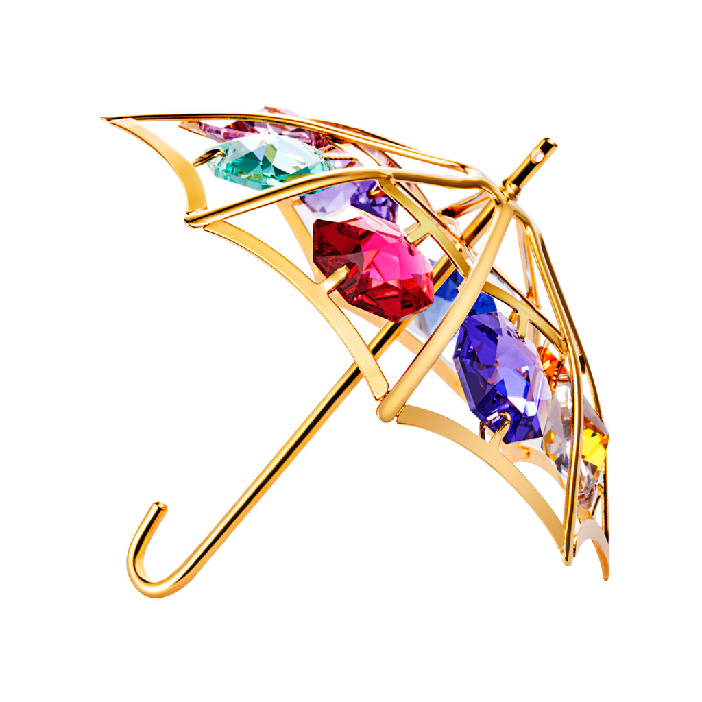 24K gold plated umbrella with Swarovski crystal element - Breathtaking Gift