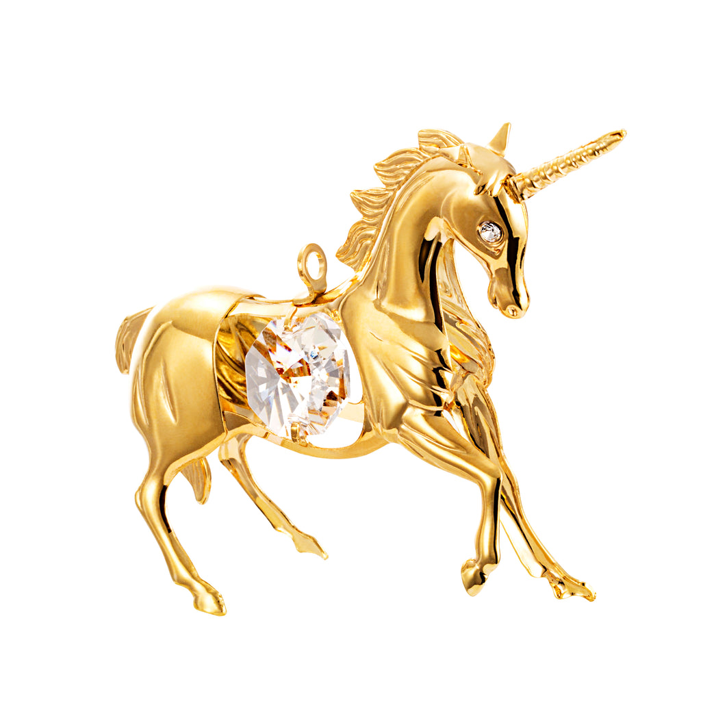 24K gold plated unicorn with Swarovski crystal element - Breathtaking Gift
