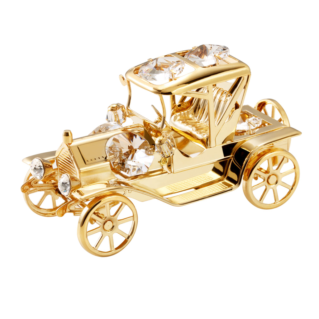 24K gold plated vintage car with Swarovski crystal element - Breathtaking Gift