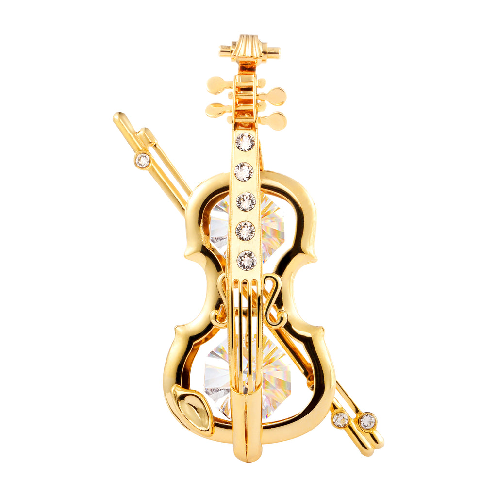 24K gold plated violin with Swarovski crystal element - Breathtaking Gift