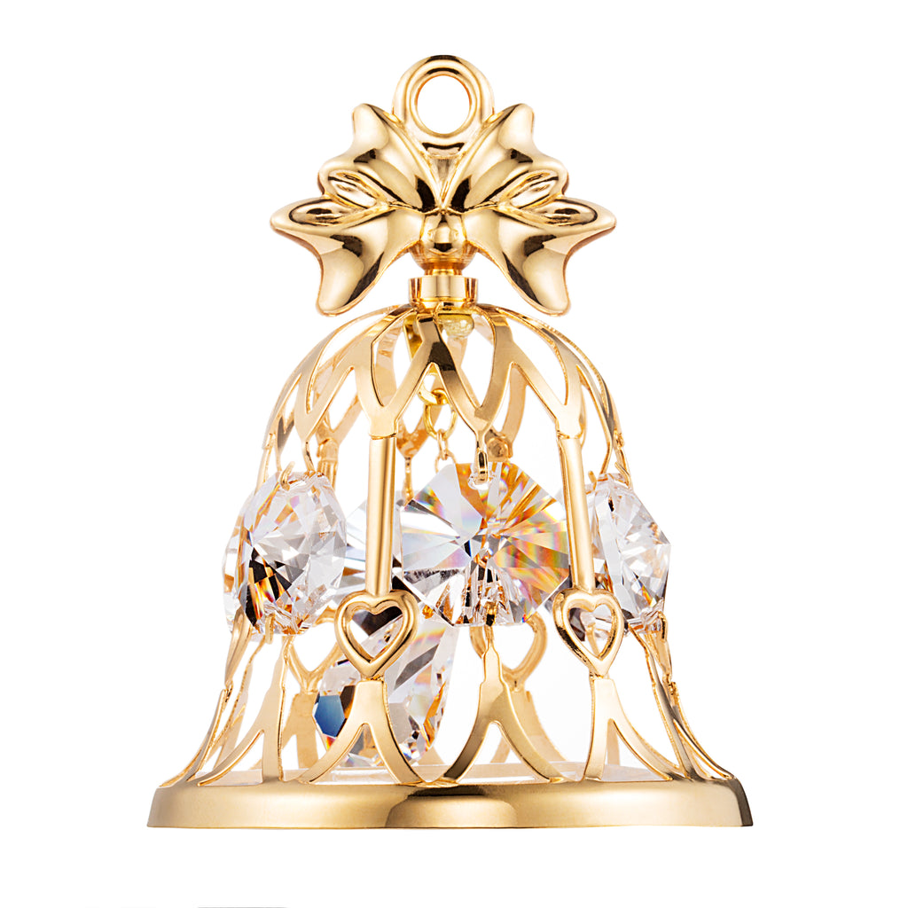24K gold plated wedding bell with Swarovski crystal element - Breathtaking Gift
