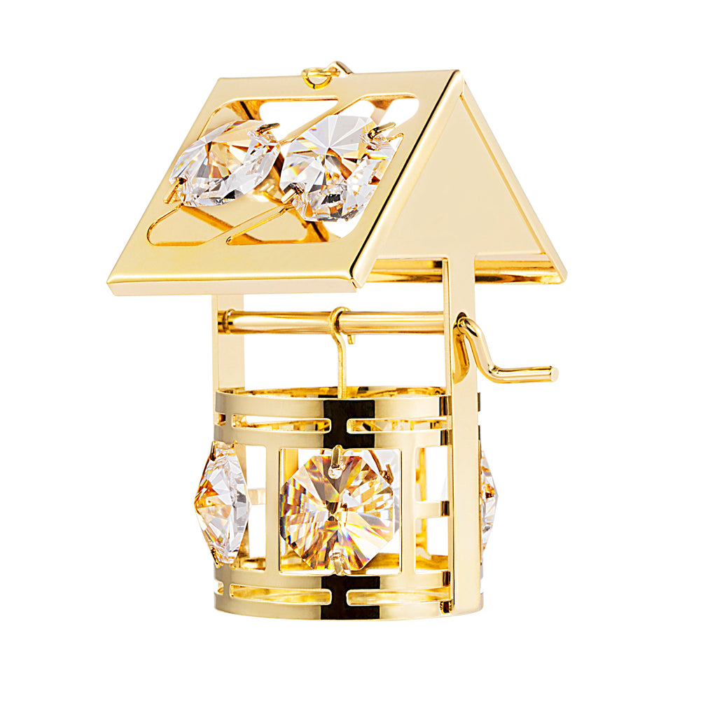 24K gold plated wishing well with Swarovski crystal element - Breathtaking Gift