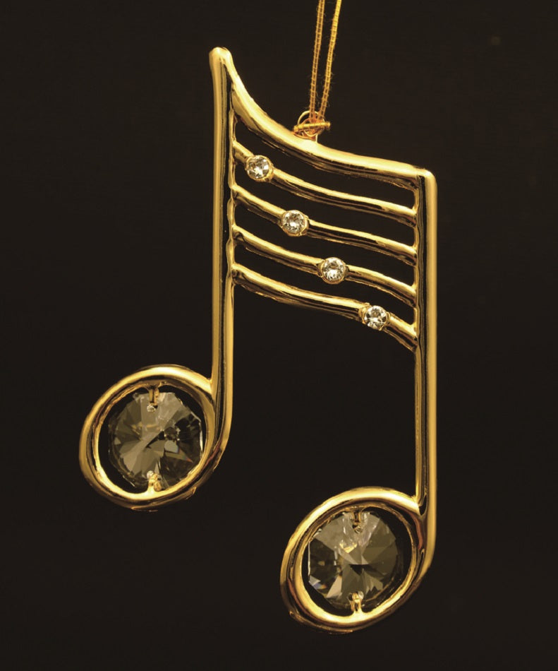 24K gold plated music note with Swarovski crystal element - Breathtaking Gift