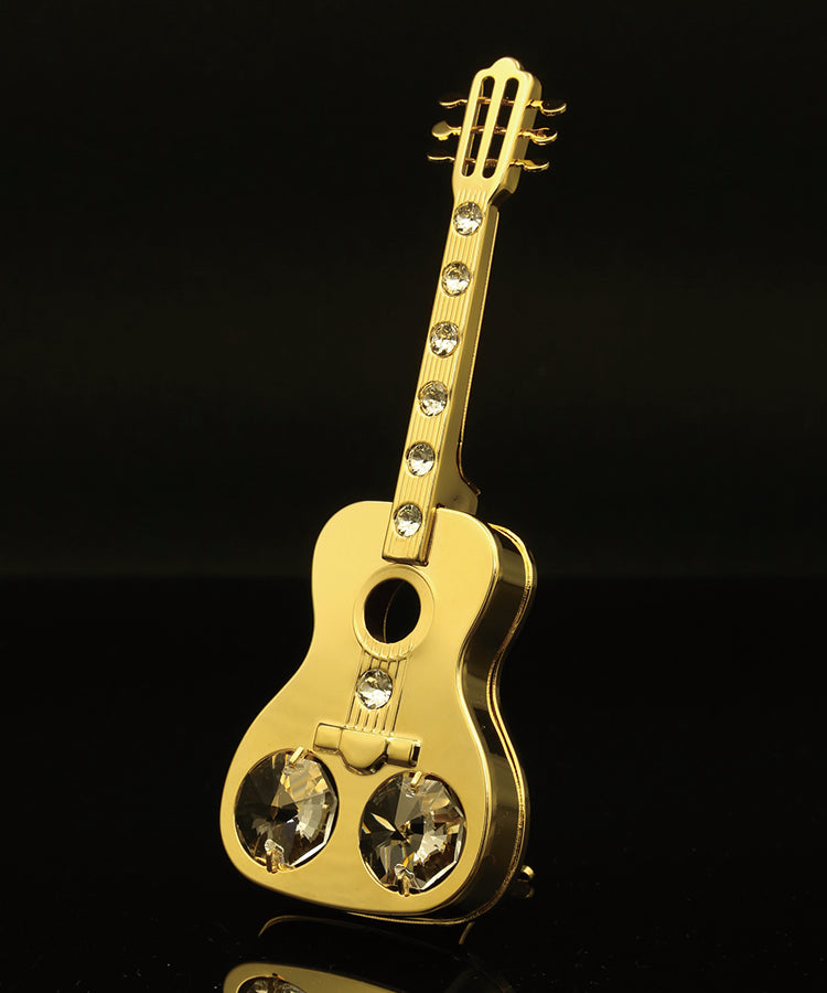 24K gold plated guitar with Swarovski crystal element - Breathtaking Gift