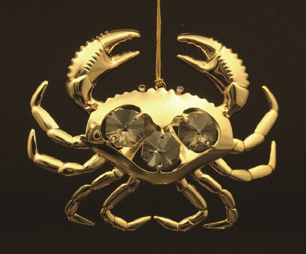 24K gold plated Crab with Swarovski crystal element - Breathtaking Gift