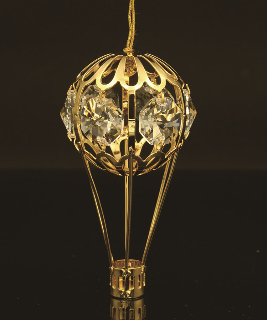 24K gold plated hot air balloon with Swarovski crystal elements - Breathtaking Gift