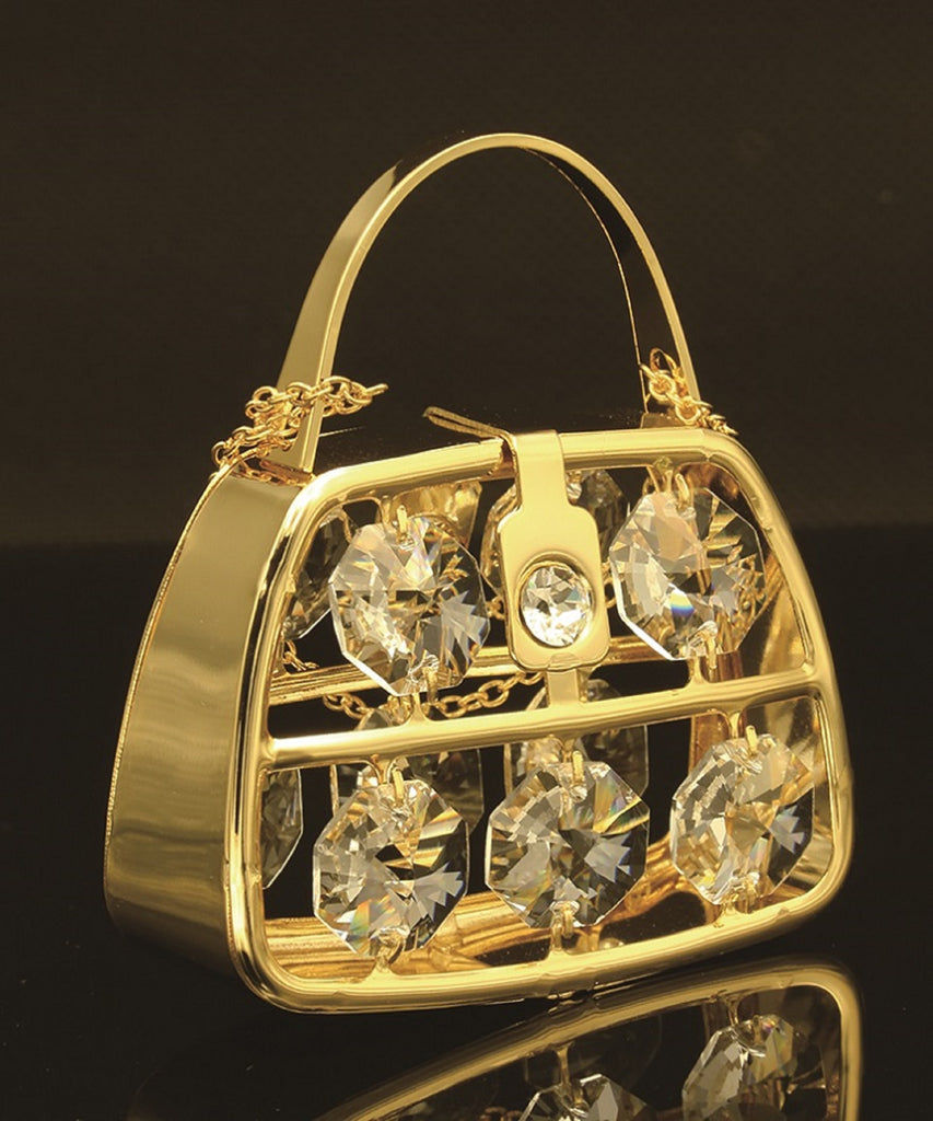 24K gold plated purse with Swarovski crystal element - Breathtaking Gift