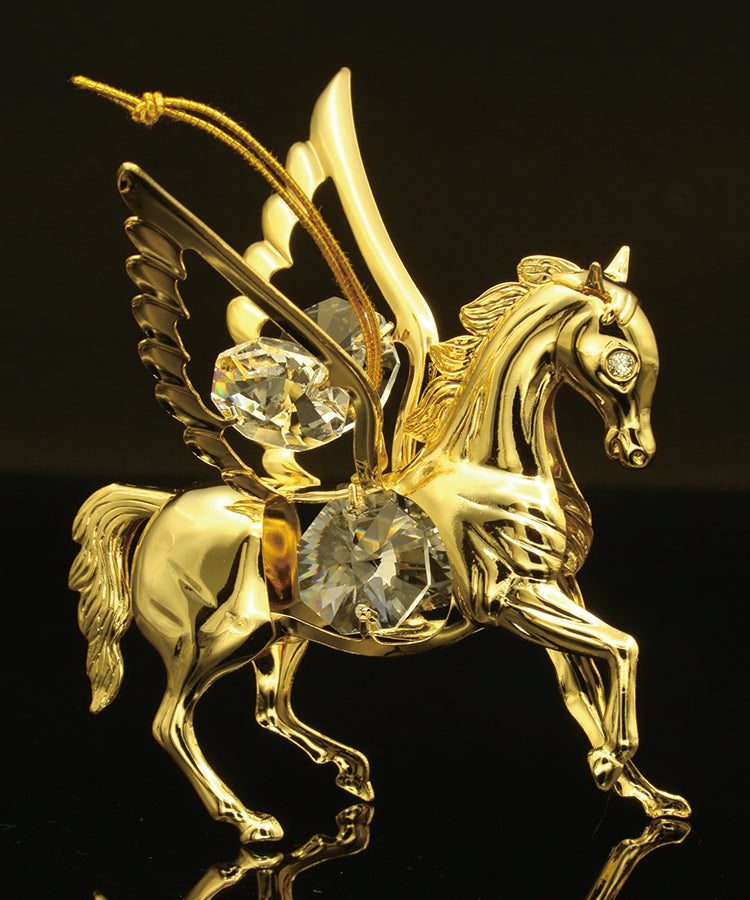 24K gold plated Pegasus with Swarovski crystal element - Breathtaking Gift