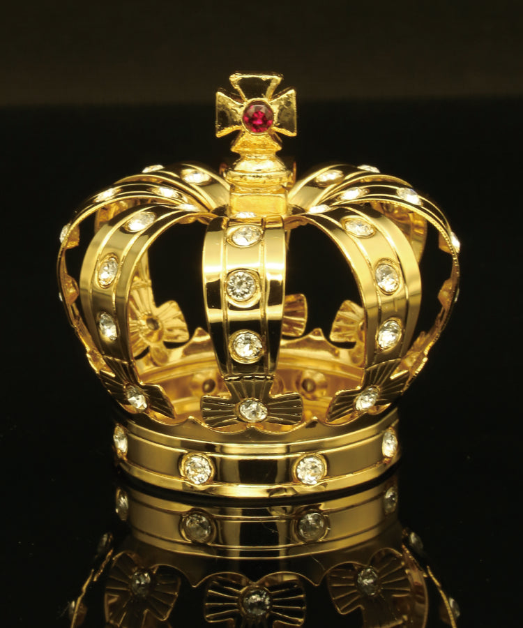 24K gold plated crown with Swarovski crystal element - Breathtaking Gift