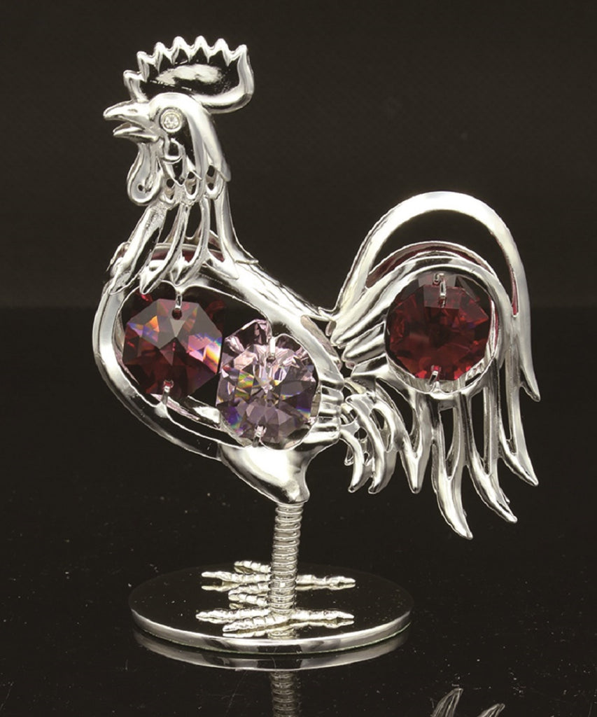 Rooster handcrafted with Swarovski crystal element - Breathtaking Gift
